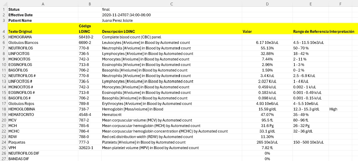 Structured MVP output screenshot